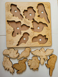 Tropical birds wooden puzzle