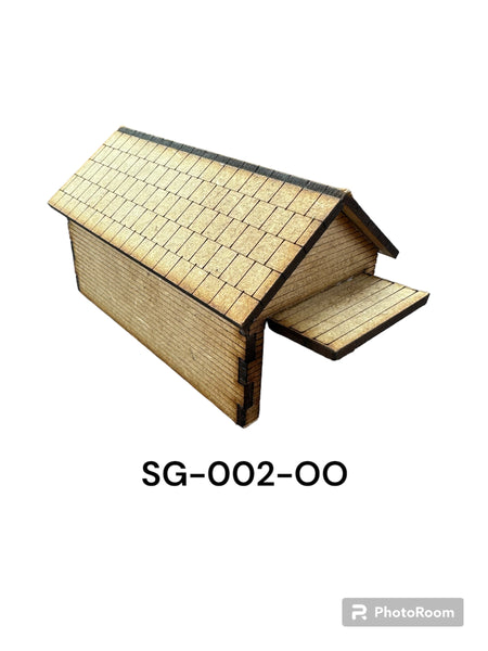 'OO' Gauge single Garage Kit - Apex Roof