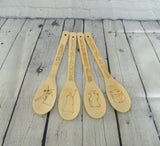 Themed wooden spoons (set of four)